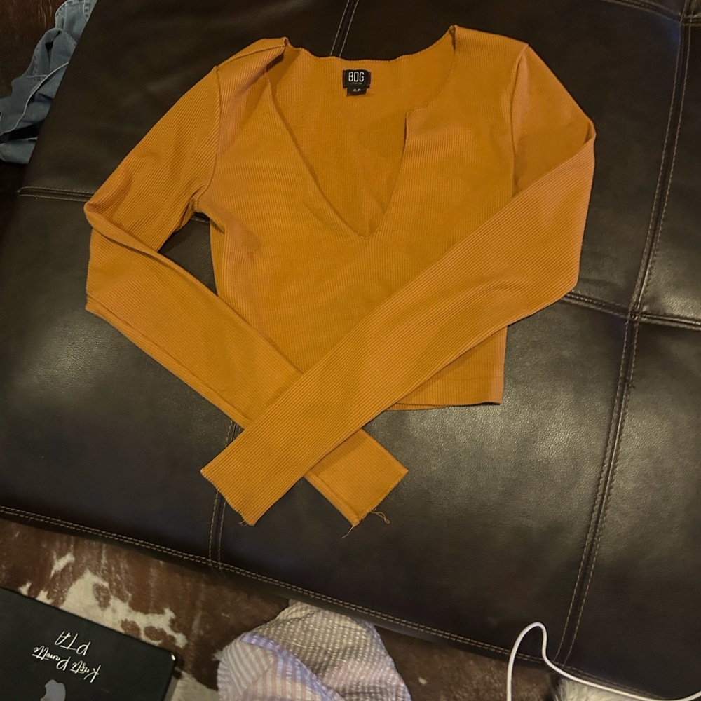 BDG Mustard Ribbed Top